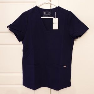Brand new FIGS Navy Casma Scrub Top